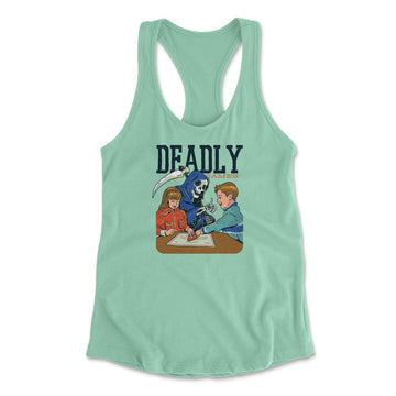 Deadly Games Womens Racerback Tank in Mint color